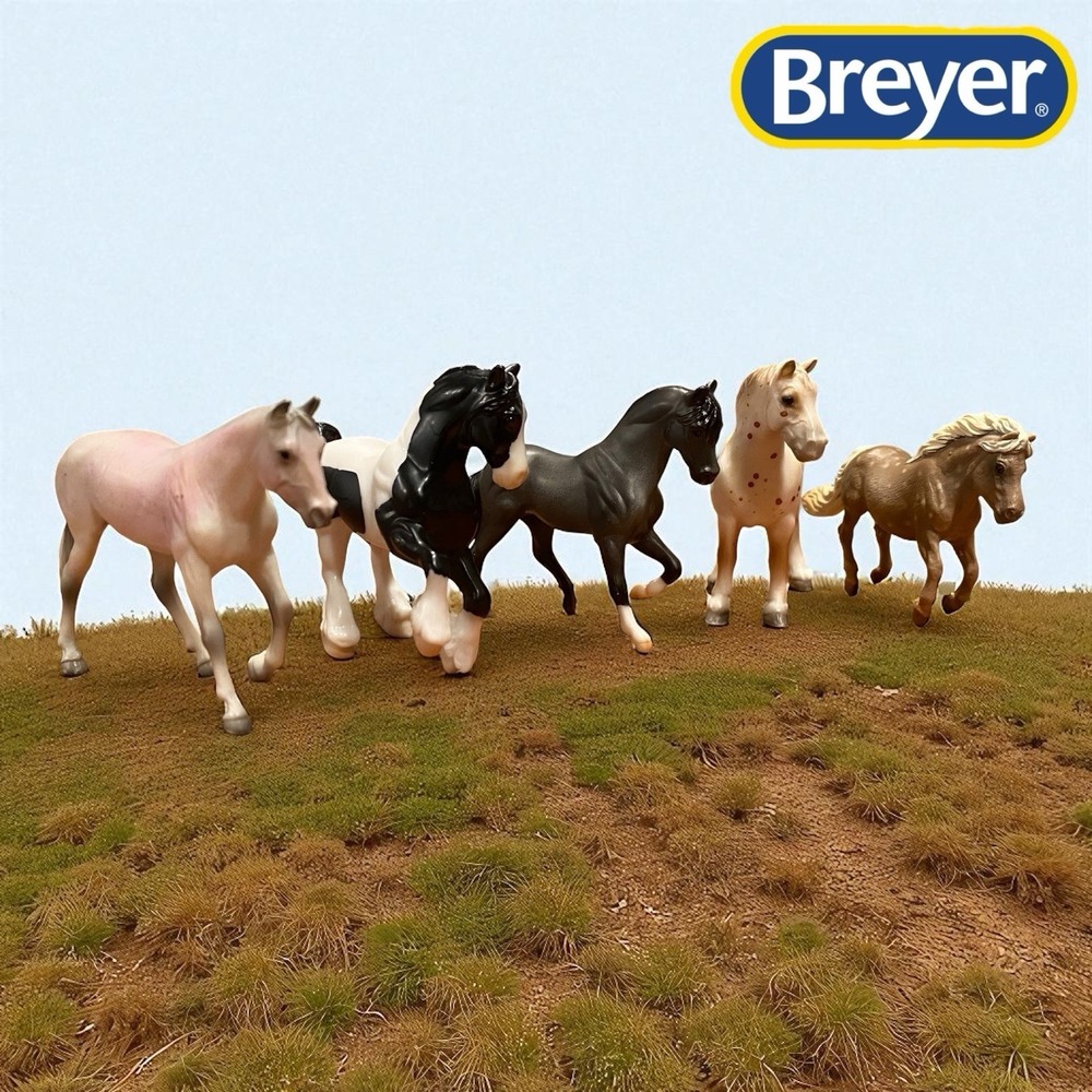 VTG Breyer Mini Whinnies Lot of 5 Horses Appaloosa Shetland Pony + Accessories